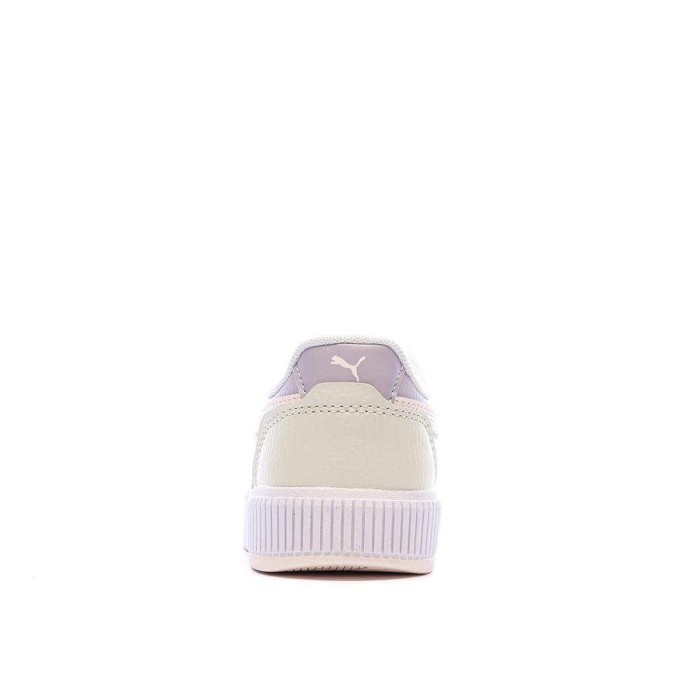 Basket Blanches/Mauves/Jaunes Fille Puma Carina Mia vue 3