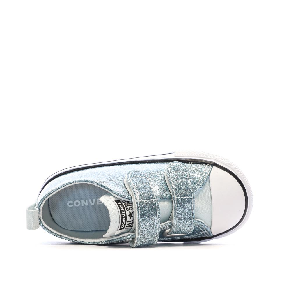 Baskets Bleu Fille Converse Chuck Taylor All Star Glitter vue 5