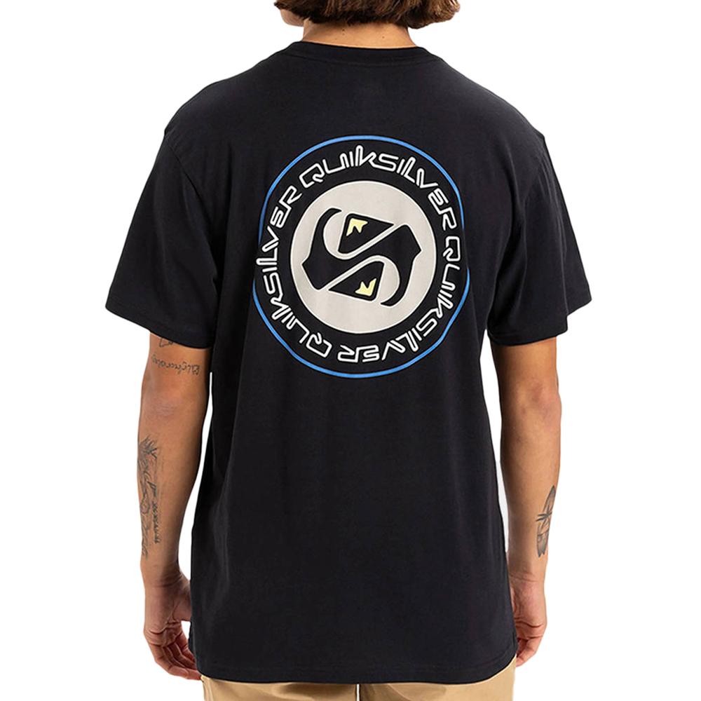 T-shirt Noir Homme Quiksilver Circle Back vue 2