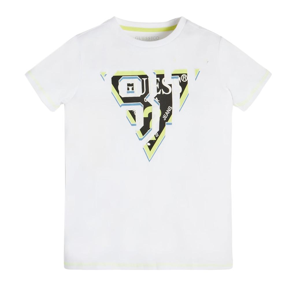 T-shirt Blanc Garçon Guess Artistique pas cher