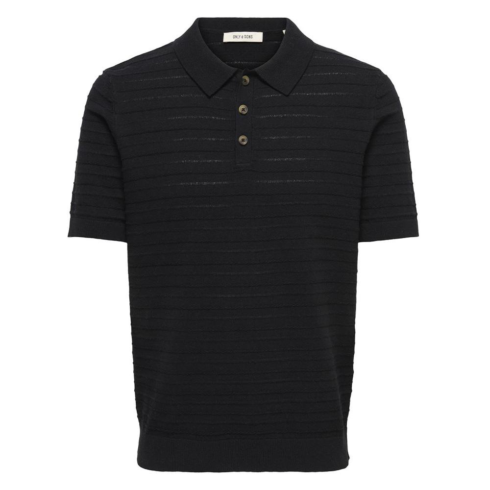 Polo Noir Homme Only & Sons Onstano Life pas cher
