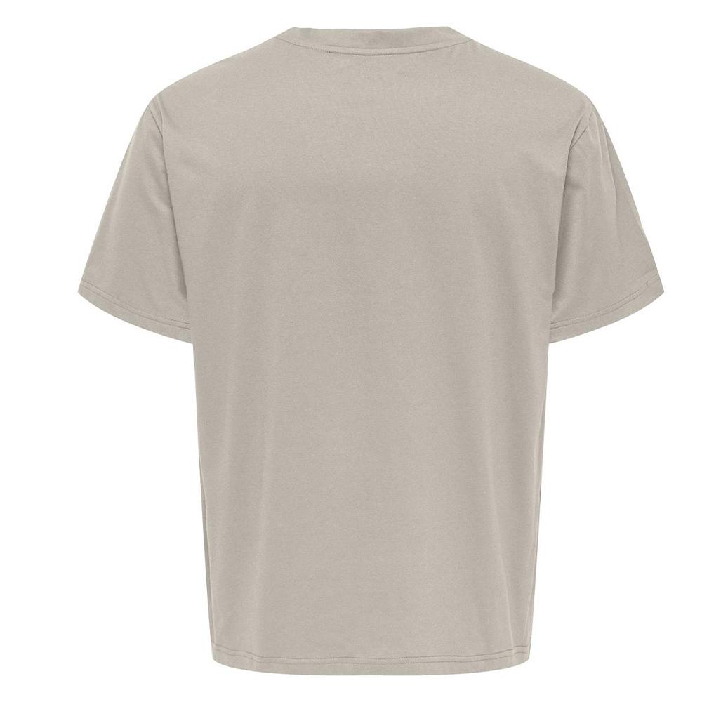 T-shirt Beige Homme Only & Sons Chinois vue 2
