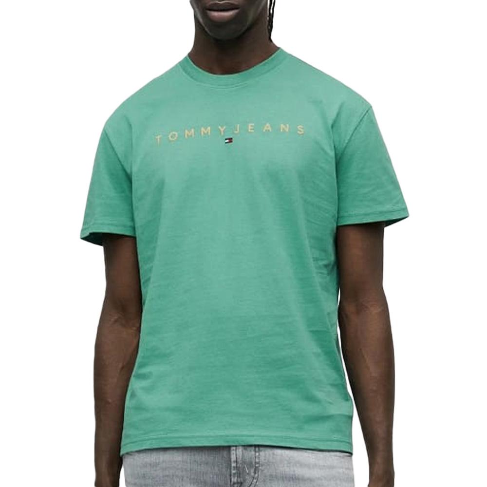T-Shirt Vert Homme Tommy Hilfiger Reg Linearss pas cher