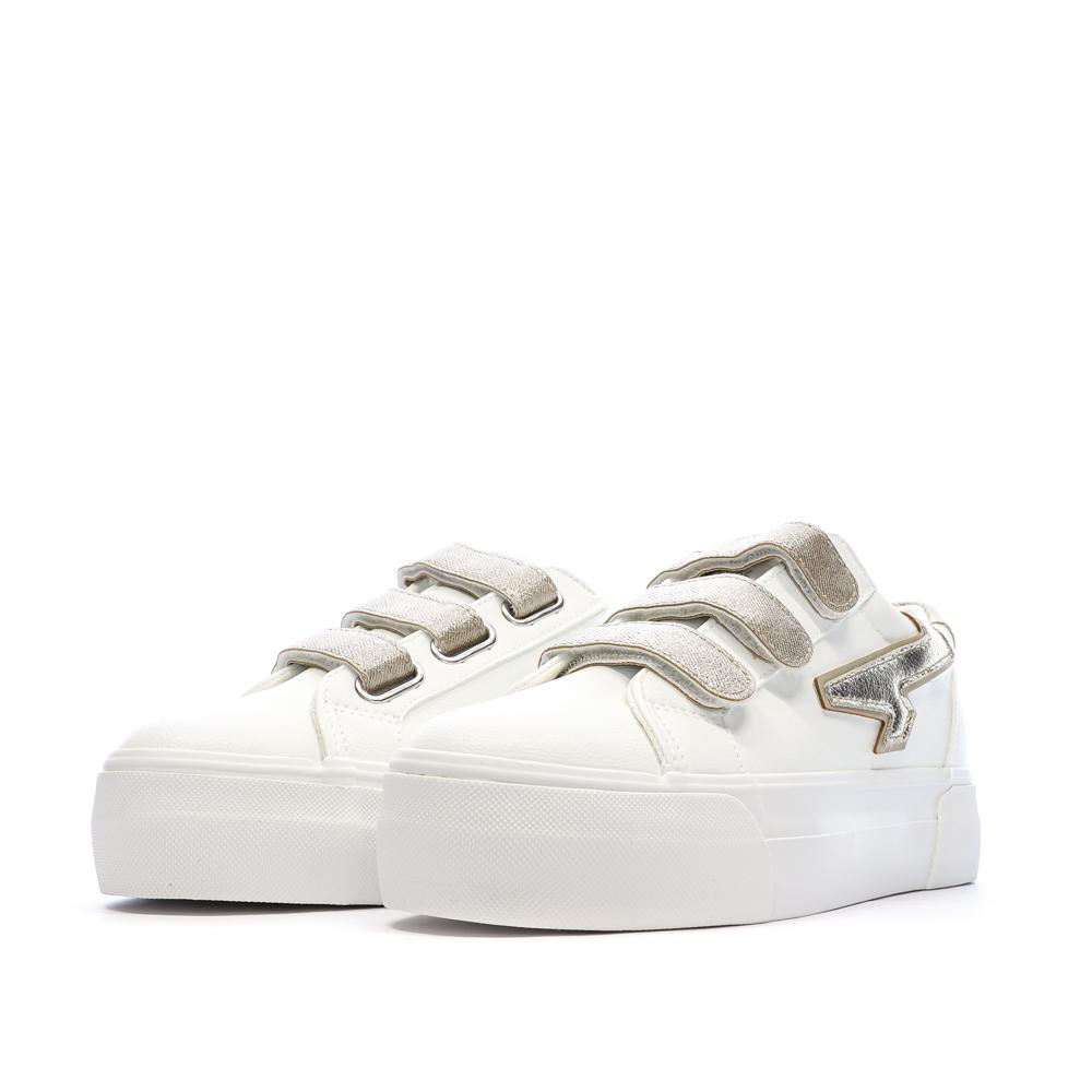 Baskets Blanche/Doré Plateforme Femme Kaporal Clovia vue 6