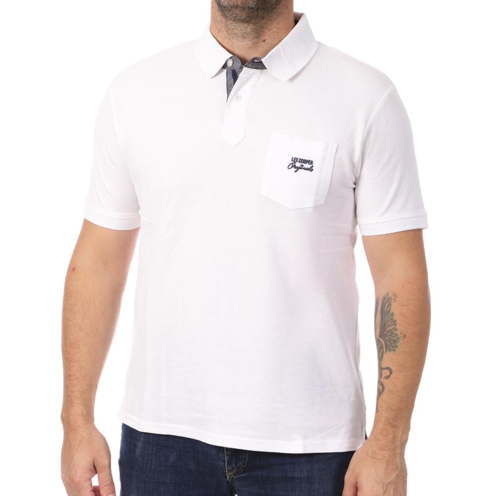 Polo Blanc Homme Lee Cooper Opan pas cher