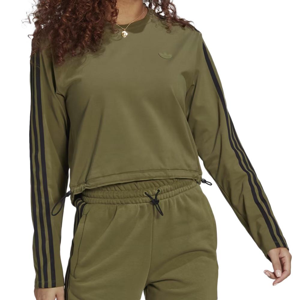 T-shirt Kaki Femme Adidas Longsleeve pas cher
