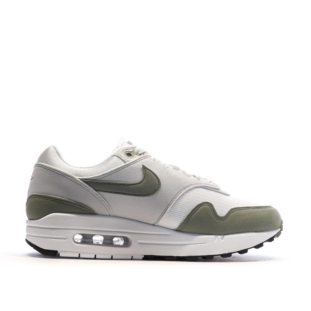 Baskets Blanches/Kaki Femme Nike Air Max 1 vue 2