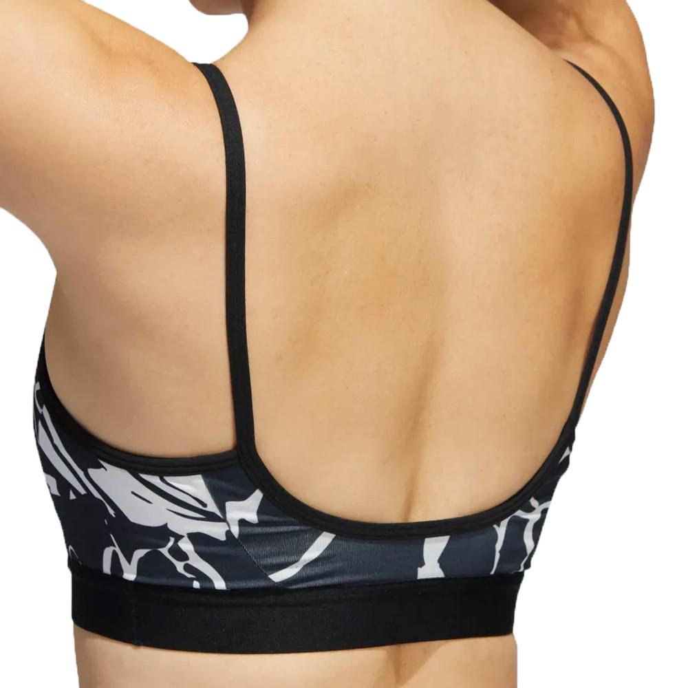 Brassière Imprimé Noir/Blanc Femme Adidas Floral vue 2