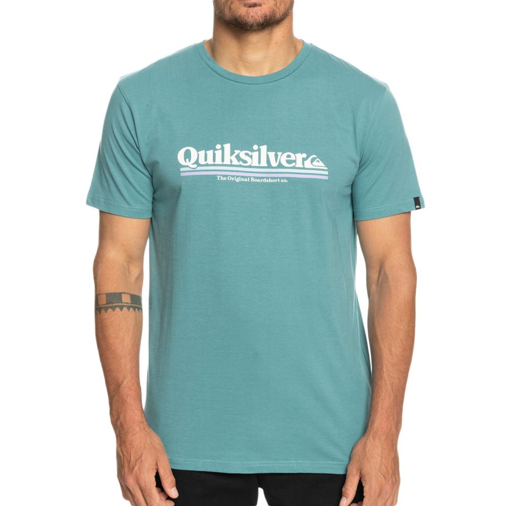T-Shirt Bleu Homme Quiksilver Warpedframes pas cher