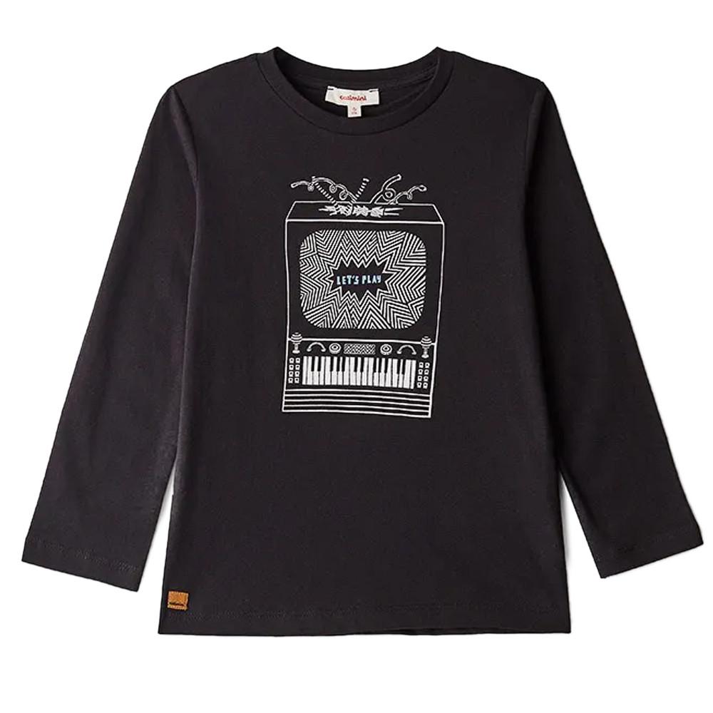 Tee-Shirt Noir Enfant/Garçon Catimini CR10194 pas cher