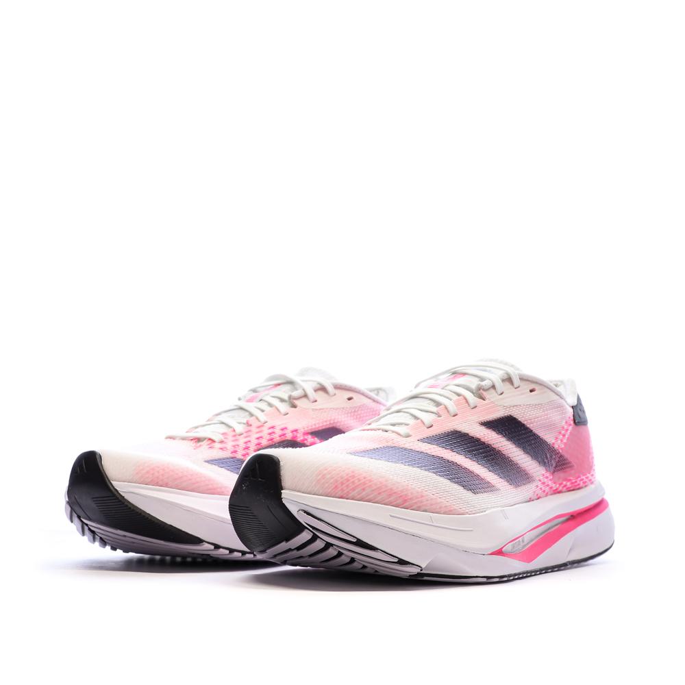 Chaussures de running Blanches/Roses Femme Adidas Adizero vue 6