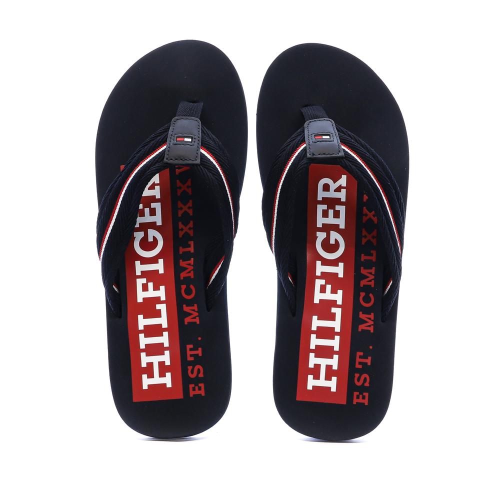 Tongs Noires Homme Tommy Hilfiger Corporate vue 3