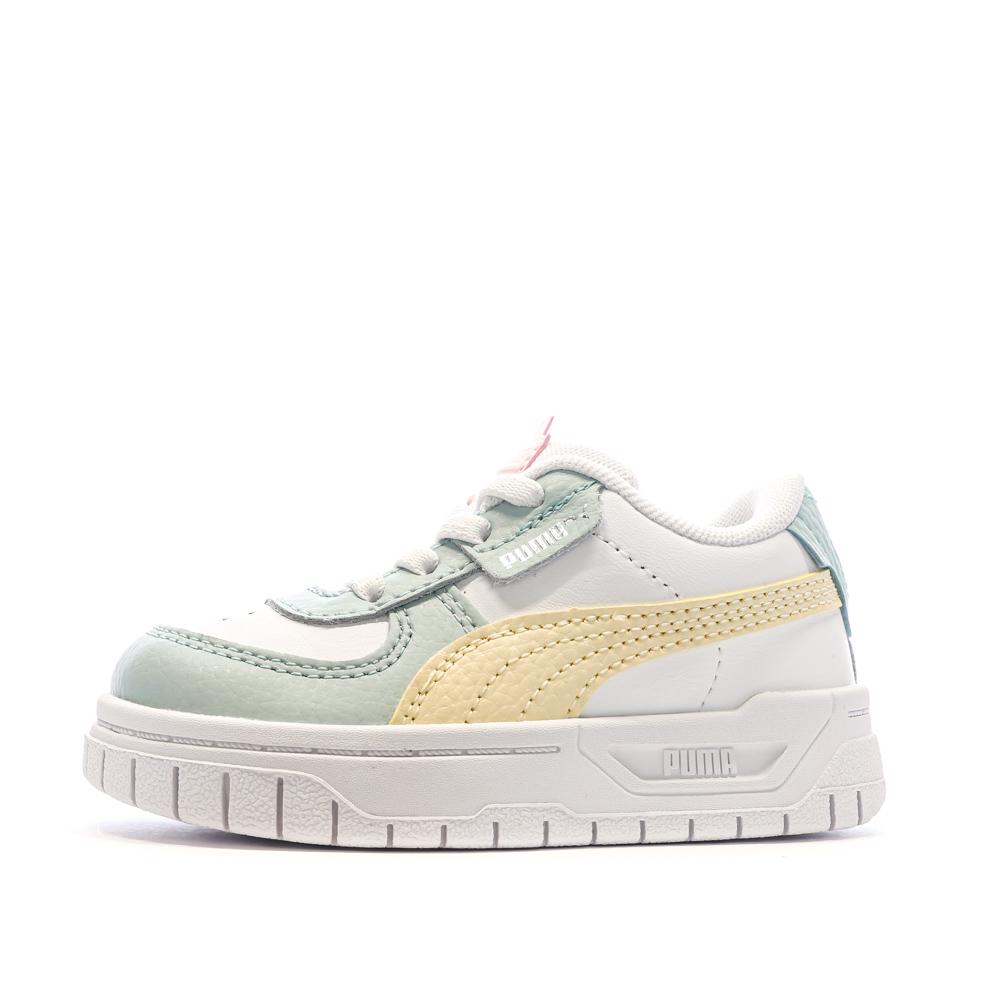 Baskets Blanches/Vert d'Eau/Jaune Garçon/Fille Puma Cali Dream pas cher