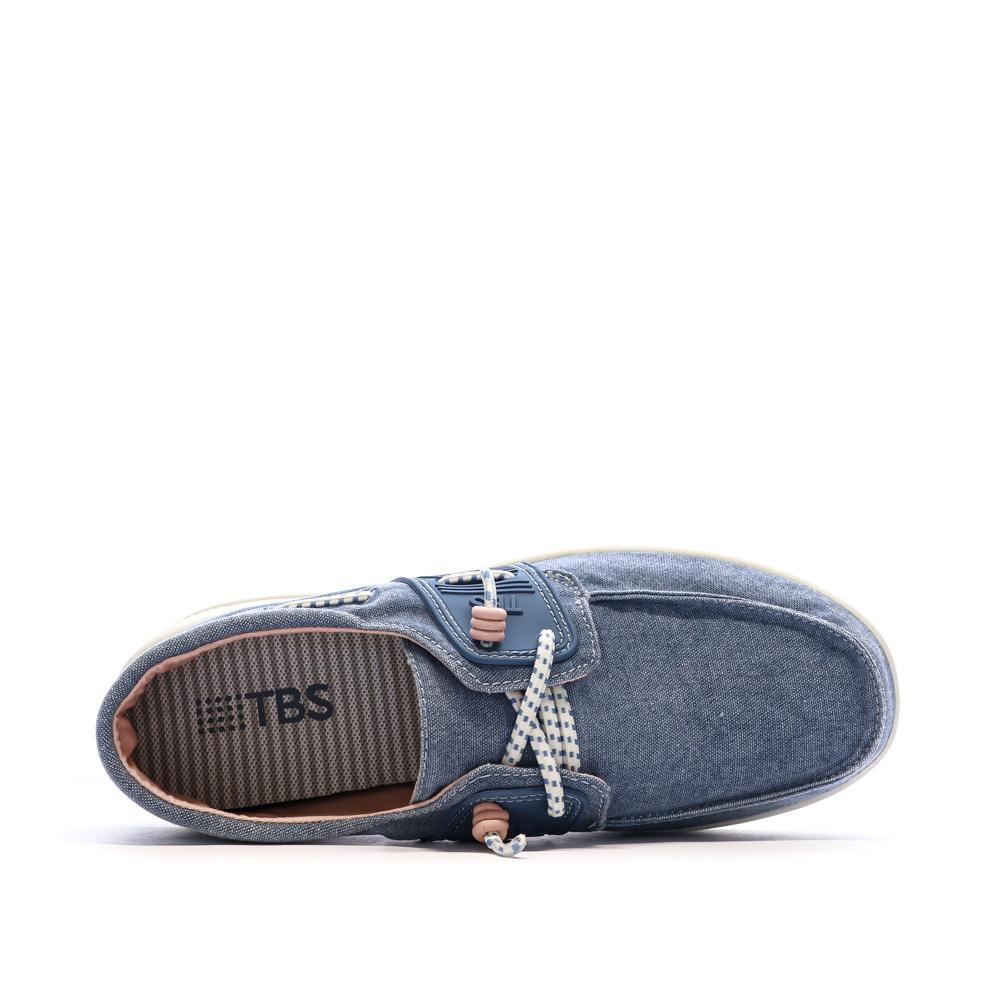 Zapatos náuticos azules para mujer TBS de lona de algodón color arcilla ver 4