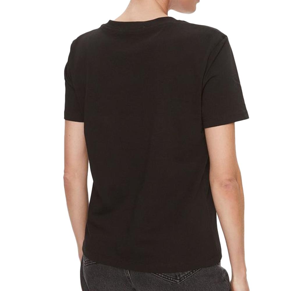 T-shirt Noir Femme Calvin Klein Jeans Badge vue 2