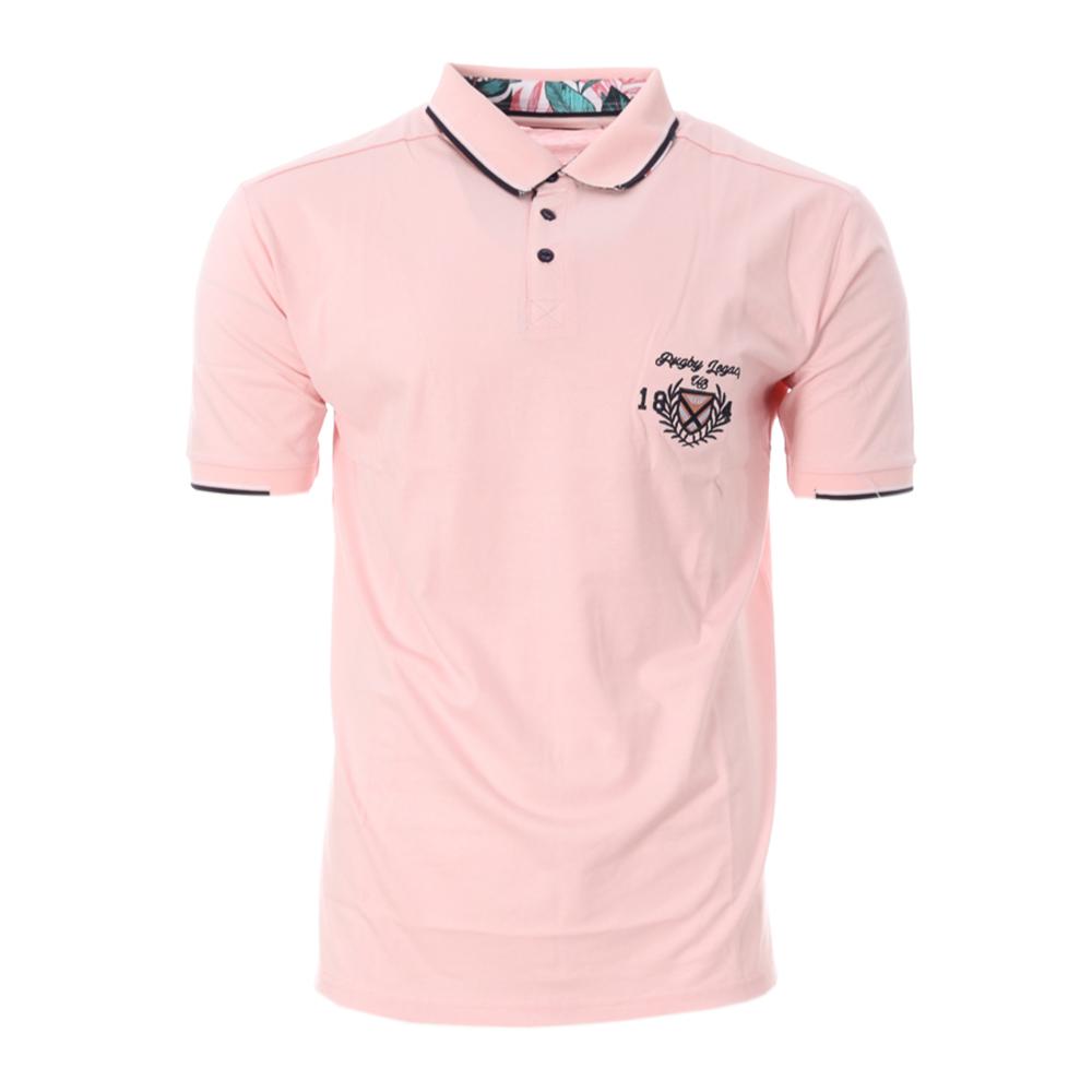Polo Rose Clair Homme Rugby SOWETO pas cher