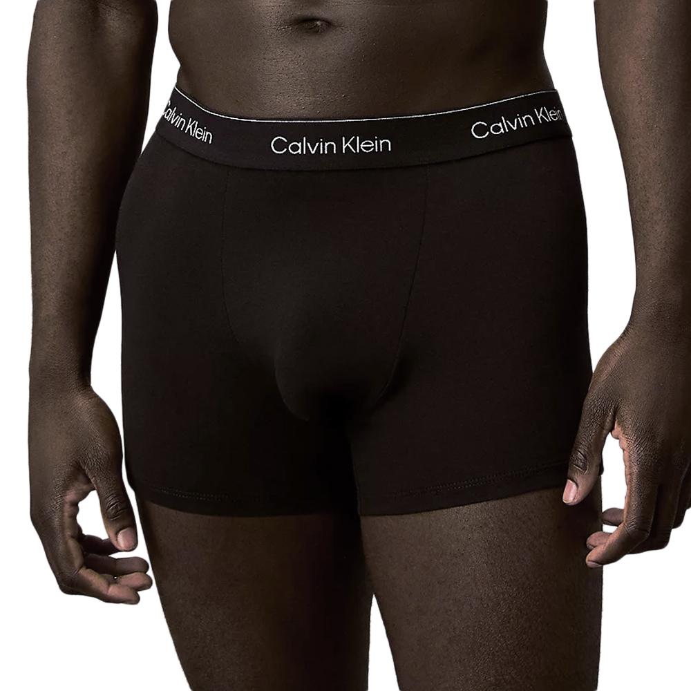 x3 Boxers Noirs/Rouges Homme Calvin Klein Relaxed Fit Trunk vue 2