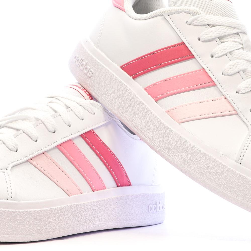 Baskets Blanc/Rose Femme Adidas Grand Court Base 2.0 vue 7