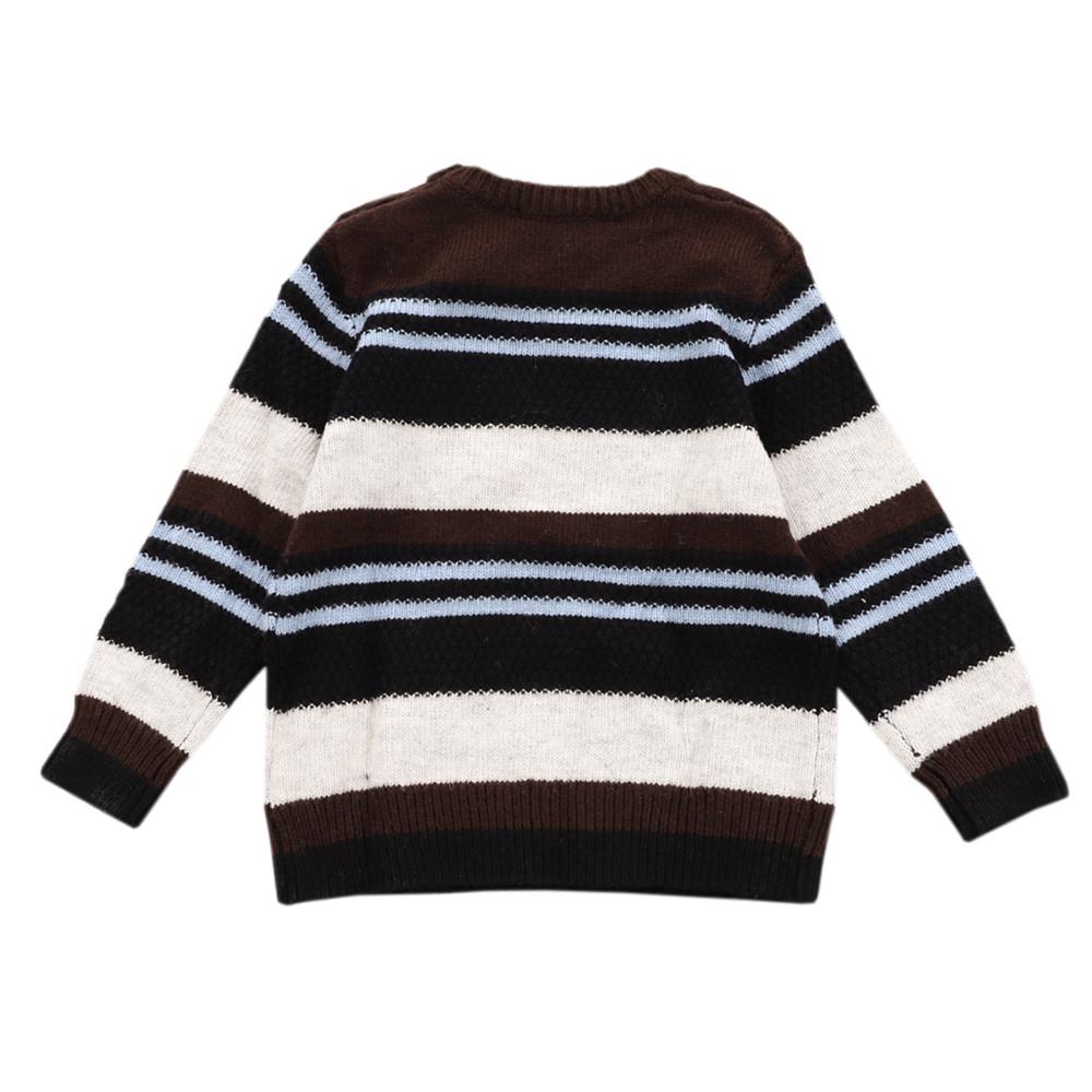 Pull Enfant Marron Blanc Catimini CR18084 vue 2
