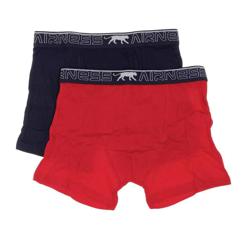 x2 Boxers Rouge/Marine Garçon Airness 3/57/132 pas cher