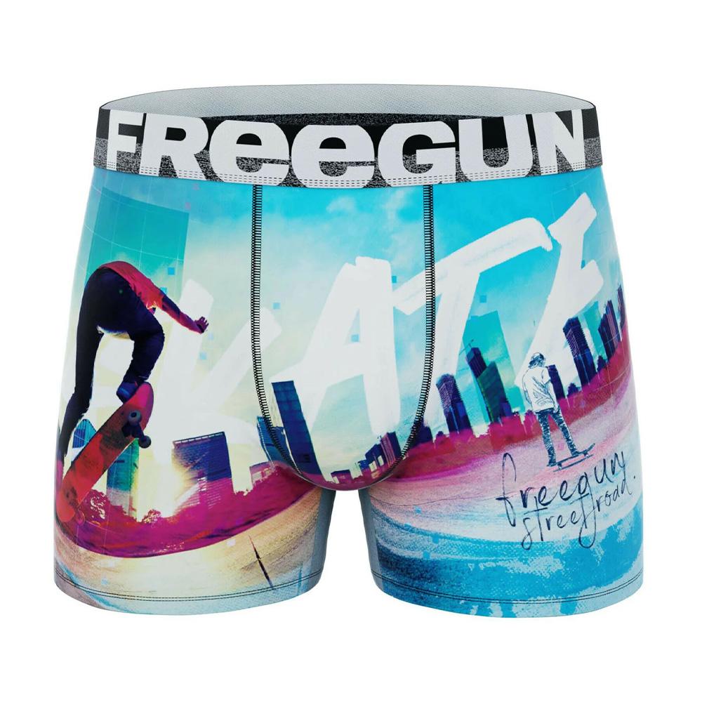 Boxer Bleu/Blanc Garçon Freegun Skate pas cher