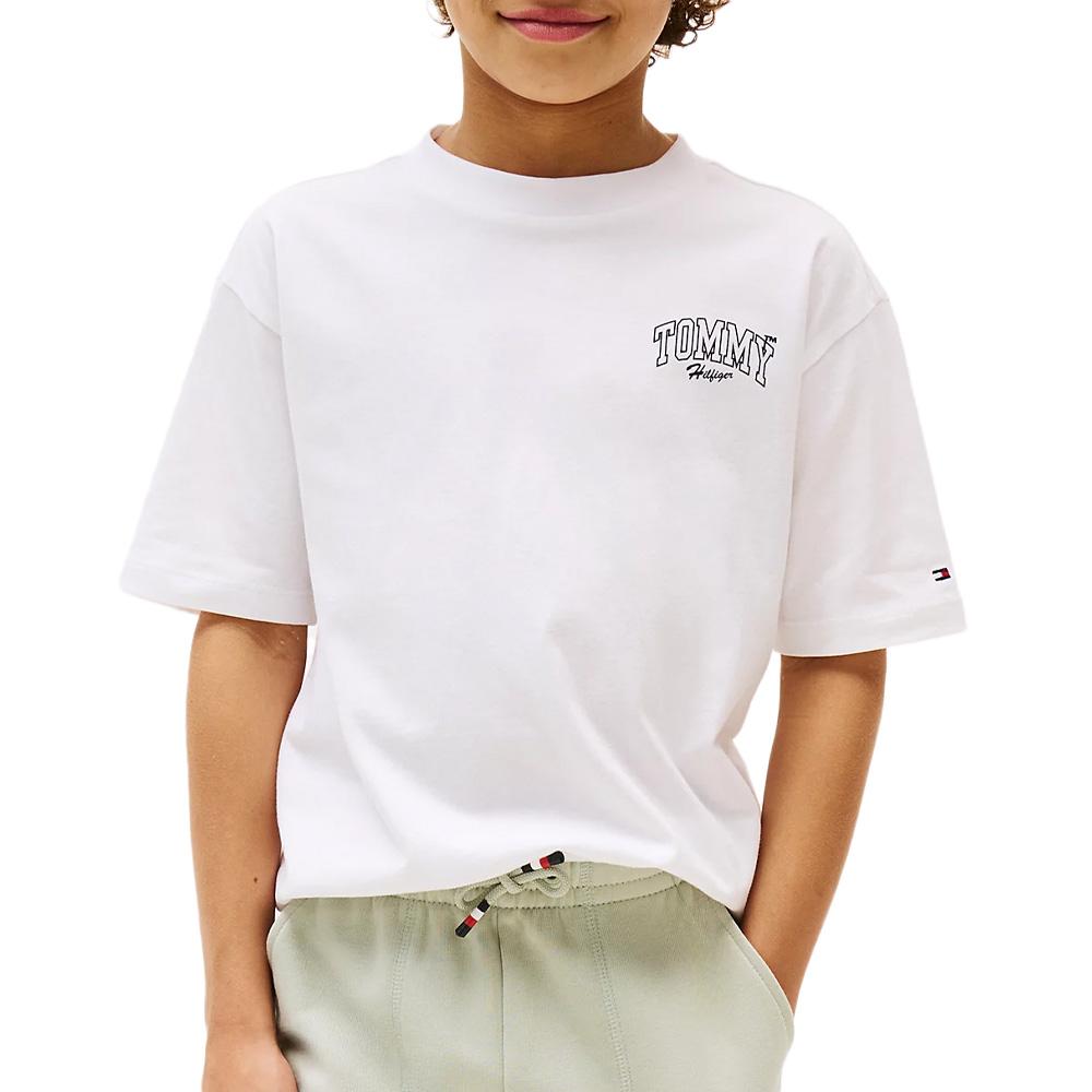 T-Shirt Blanc Garçon Tommy Hilfiger Varsity pas cher