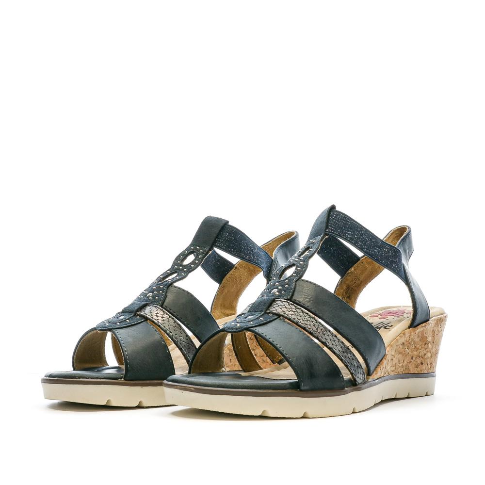 Sandales compensées Bleu Femme Relife Jinkat vue 6