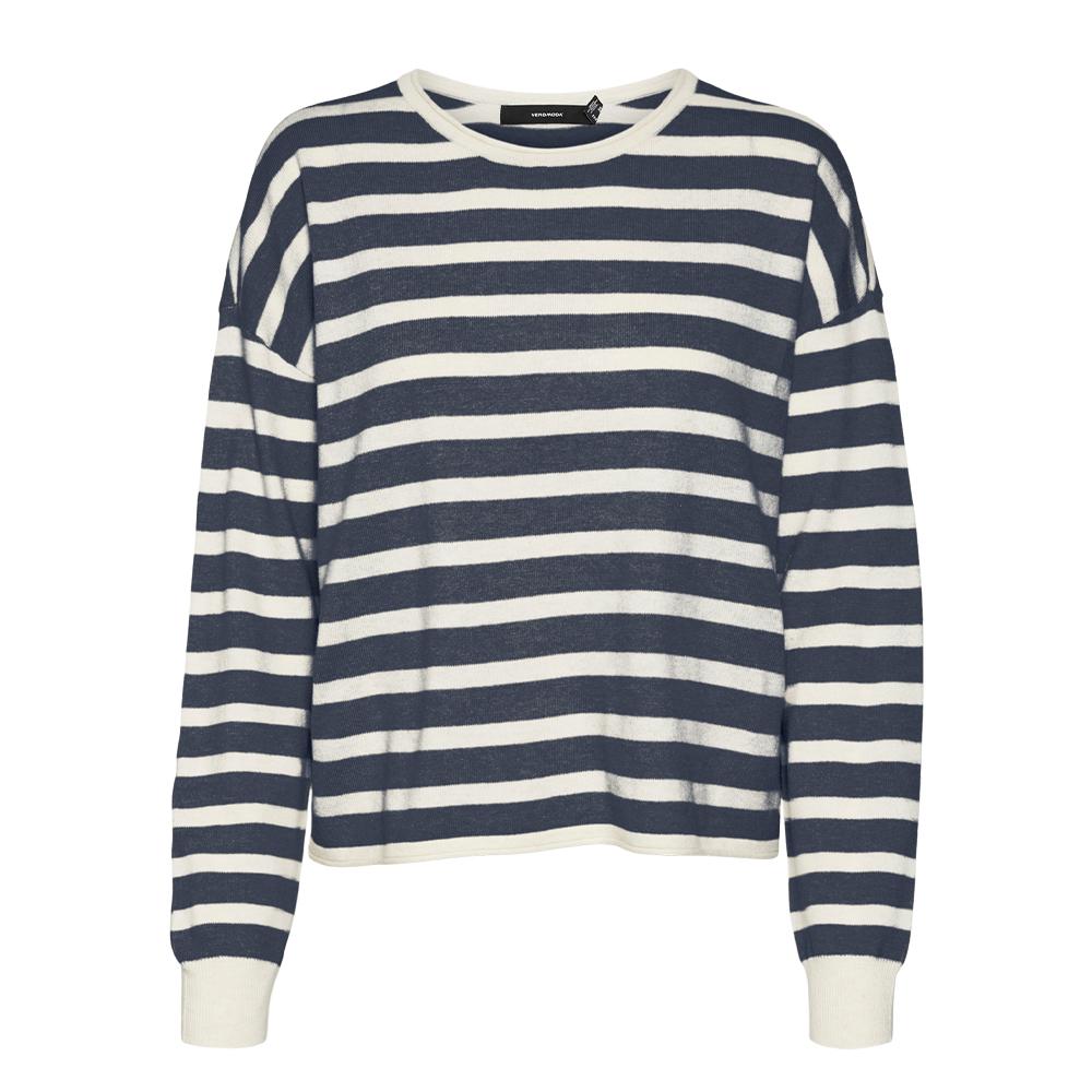 Pull Beige/Marine Femme Vero Moda Fantastic pas cher