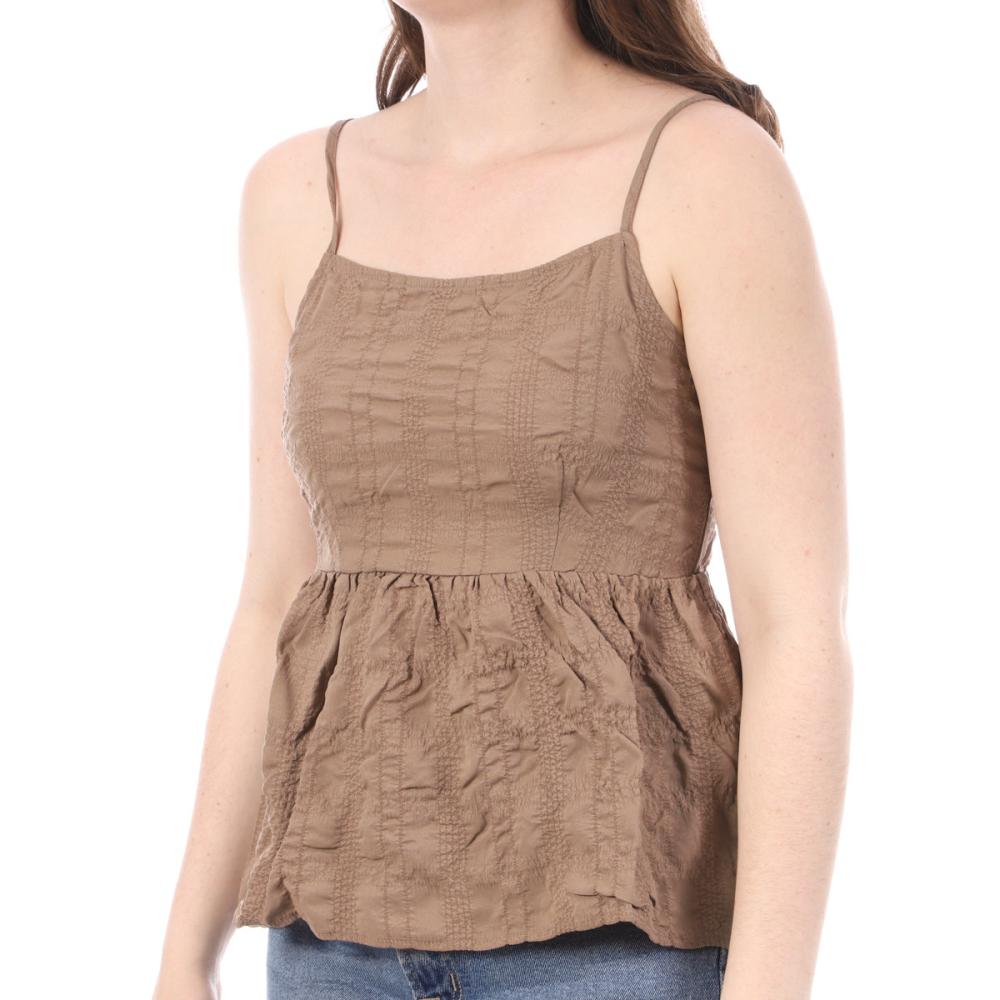 Top Marron Femme Vero Moda Singlet Peplum pas cher