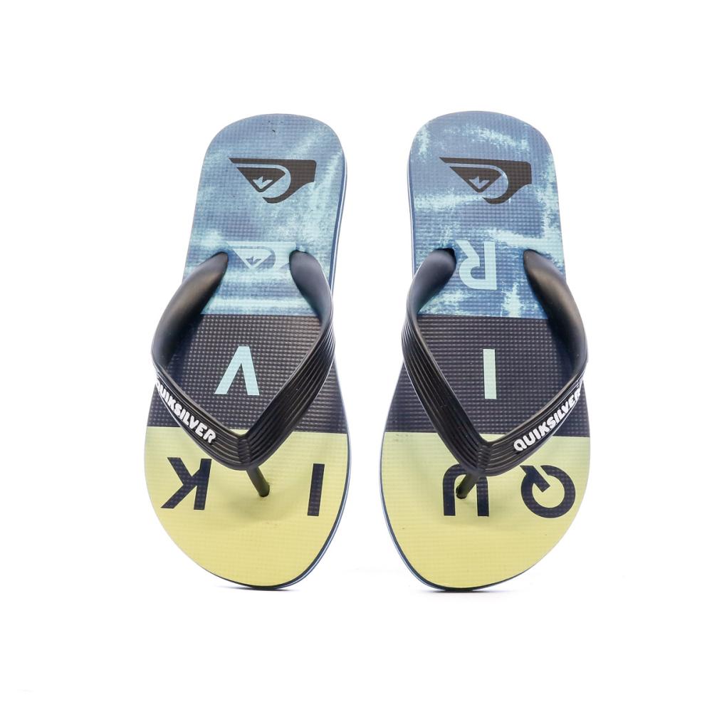 Tongs Jaune/Bleu Garçon Quiksilver Molokaï Wordblock vue 3