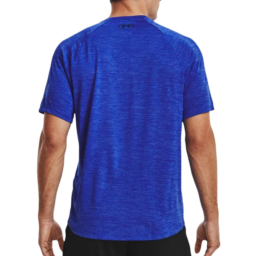 Maillot de sport Bleu Roi Homme Under Armour Tech 2.0 SS vue 2