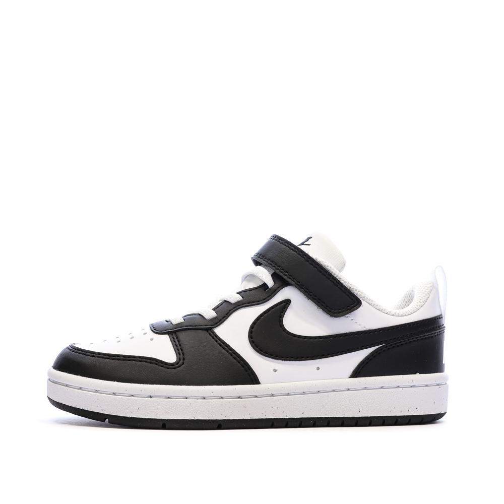 Baskets Noir/Blanc Garçon Nike Court Borough Low pas cher