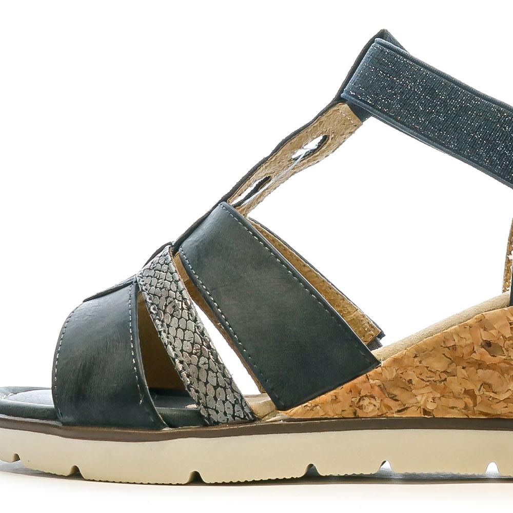 Sandales compensées Bleu Femme Relife Jinkat vue 7