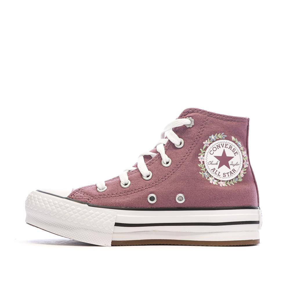 Baskets Prune Fille Converse All Star Eva Florals pas cher
