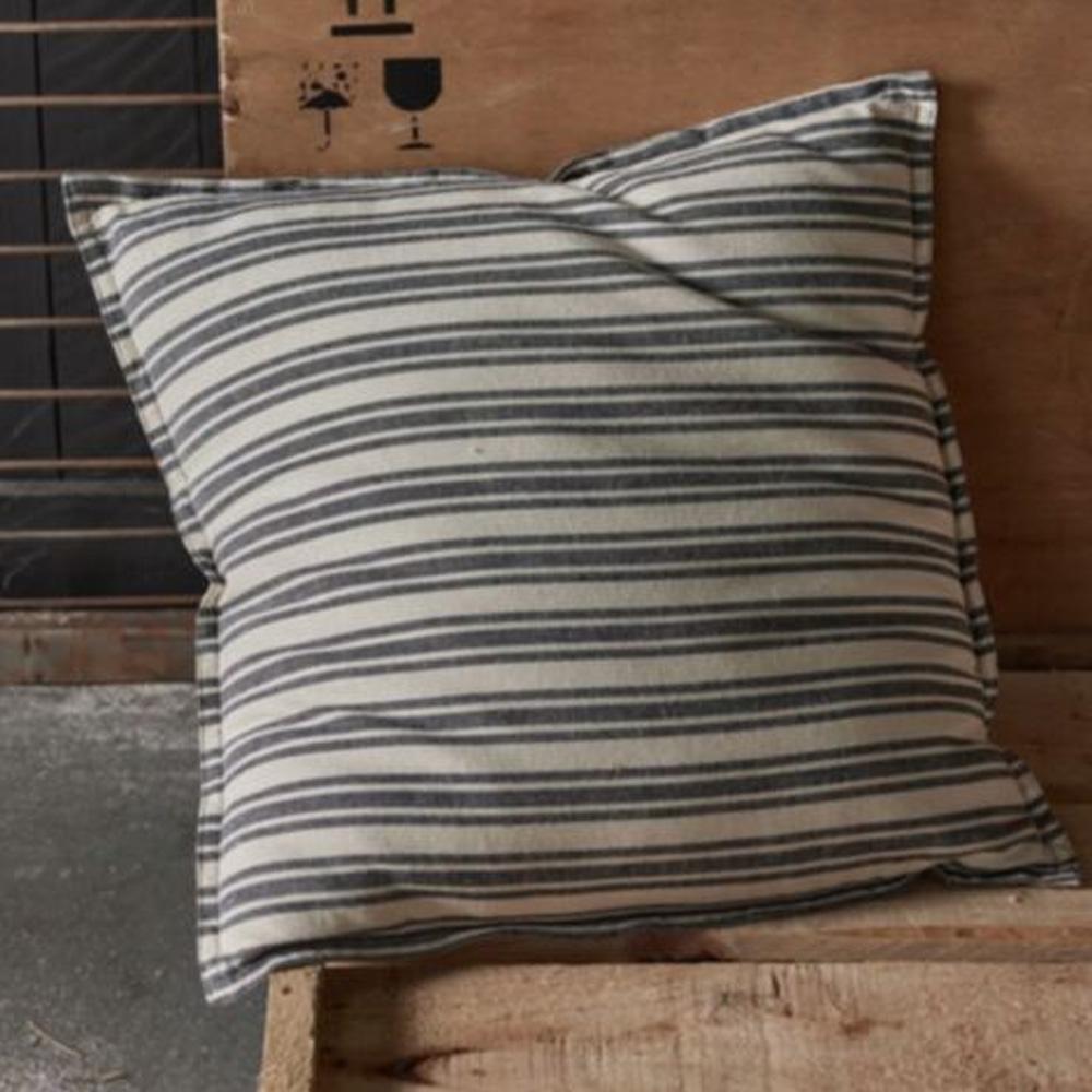 Coussin imprimé rayé Blanc/Bleu Today 45x45cm pas cher