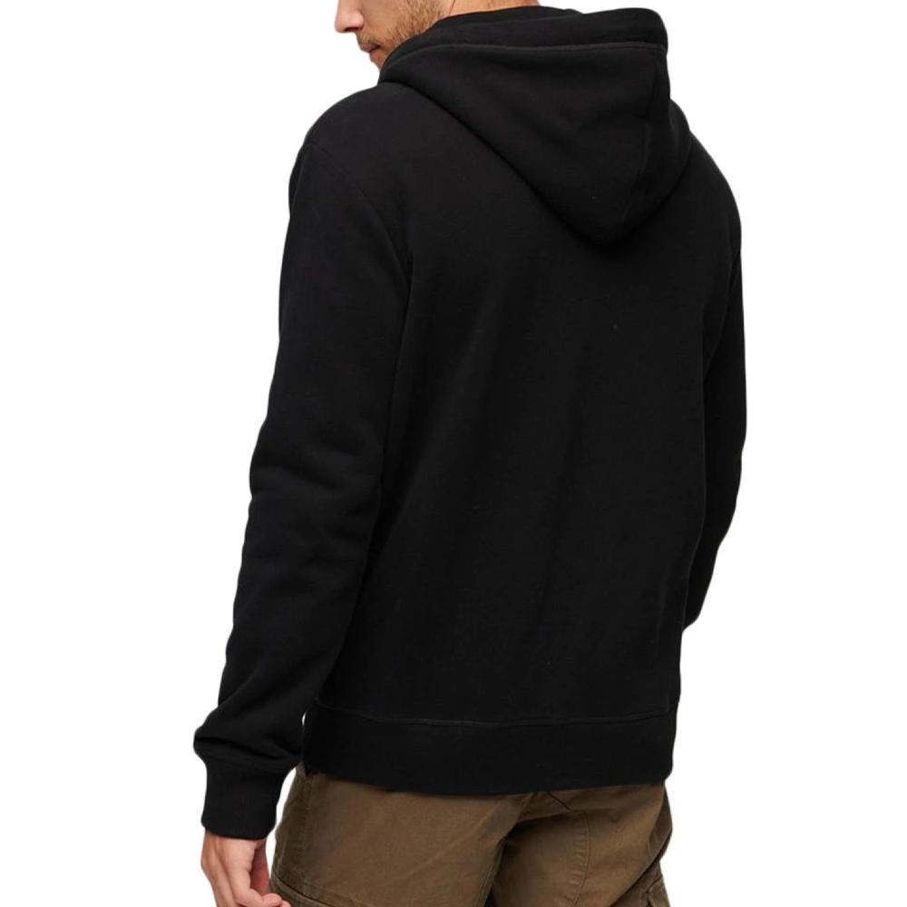 Sweat Zippe Capuche Noir Homme Superdry Essential vue 2