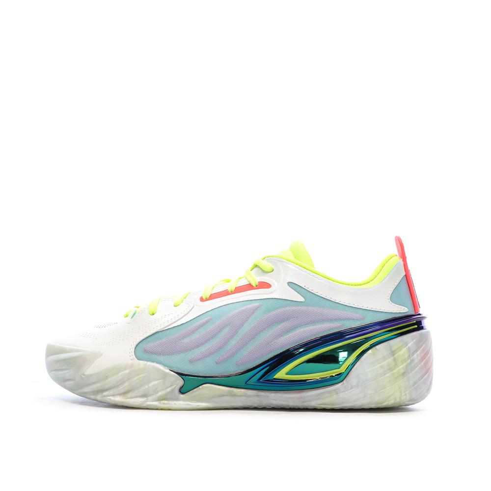 Chaussures de Basketball Blanc/Bleu Homme Puma All-pro Nitro Elite pas cher