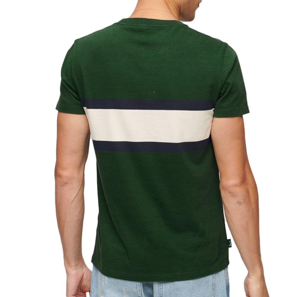 T-shirt Vert/Marine Homme Superdry M1011839A vue 2