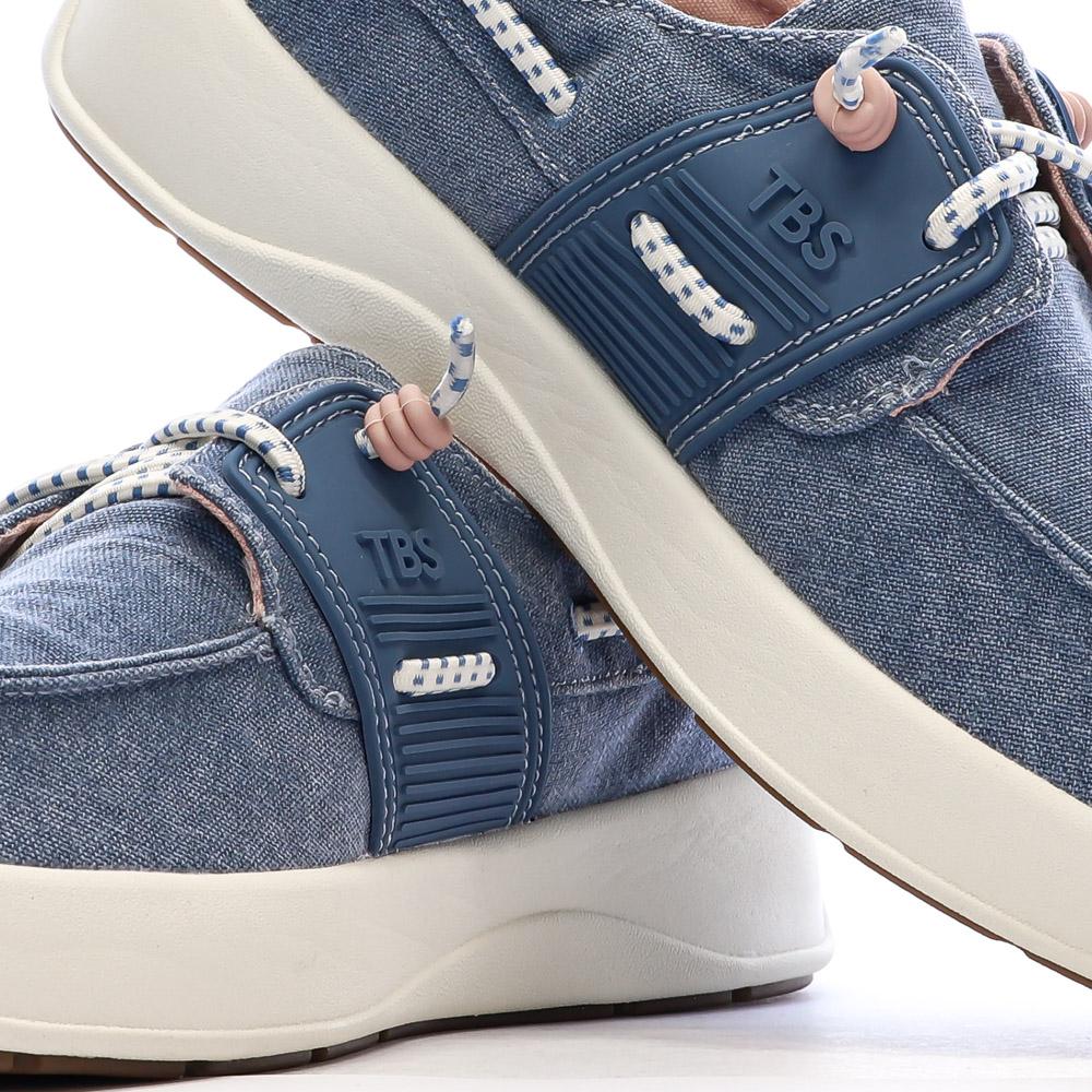 Zapatos náuticos azules para mujer TBS de lona de algodón color arcilla ver 7
