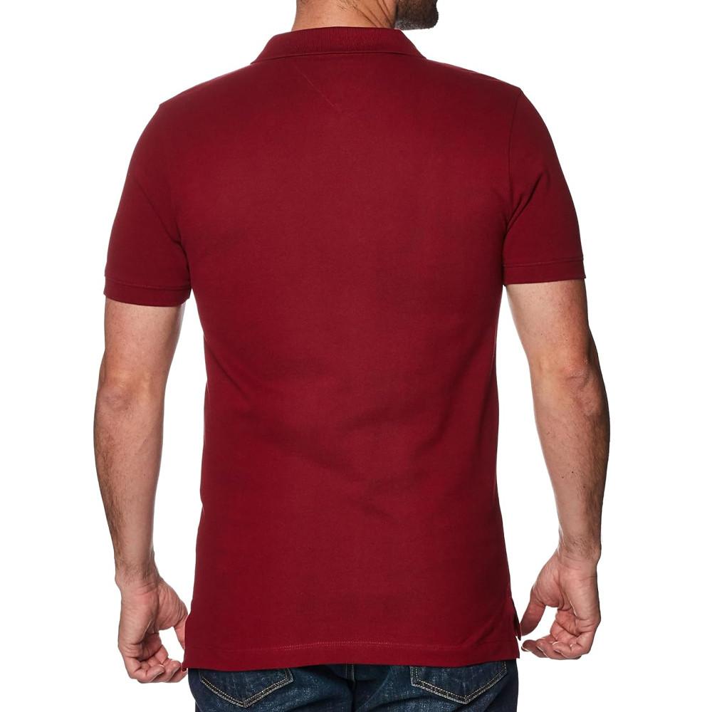 Polo Slim Bordeaux Homme Tommy Hilfiger Placket vue 2