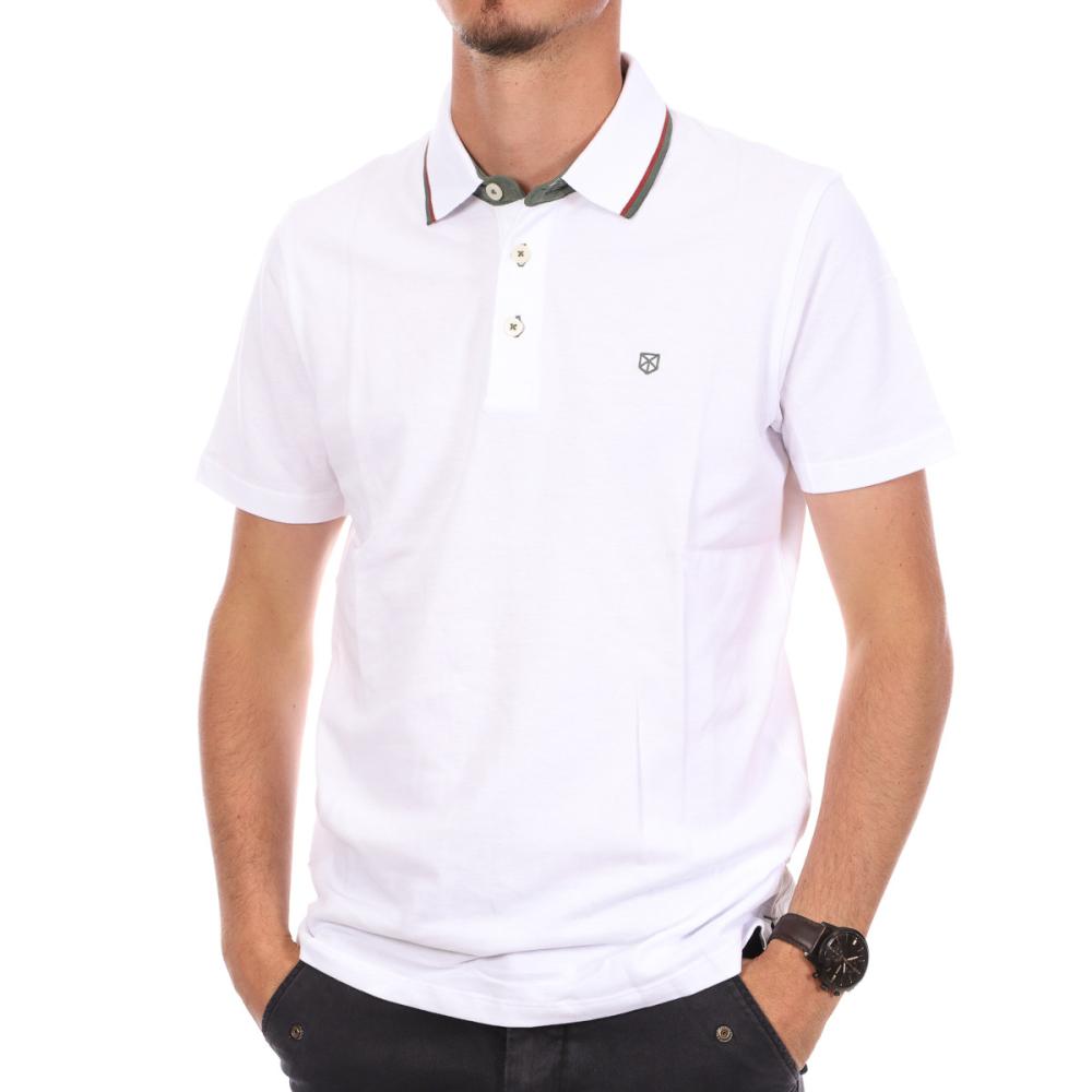 Polo blanc homme Jack&Jones JWHPauplos Play pas cher