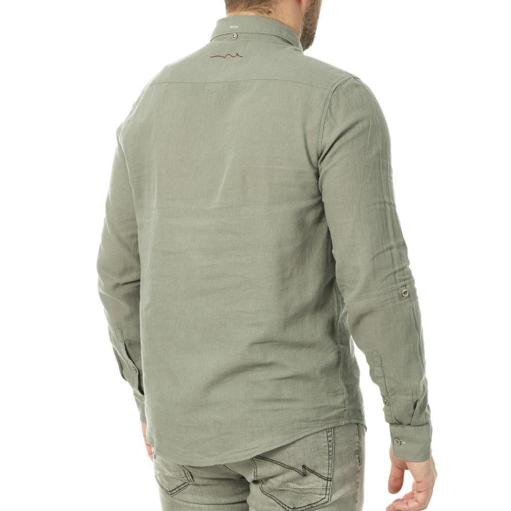 Chemise Manches Longues Kaki Homme Teddy Smith Halim vue 2