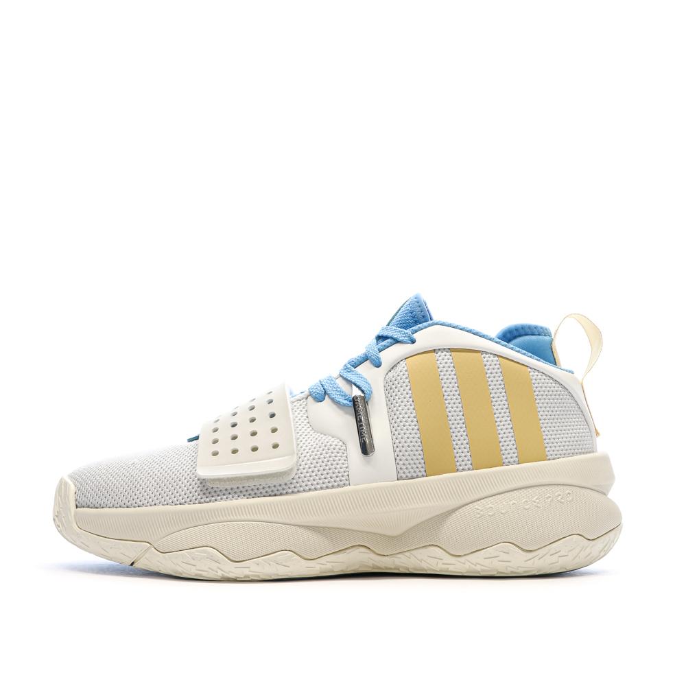 Chaussures de basketball Blanches/Jaune/Bleu Homme Adidas Dame 8 pas cher