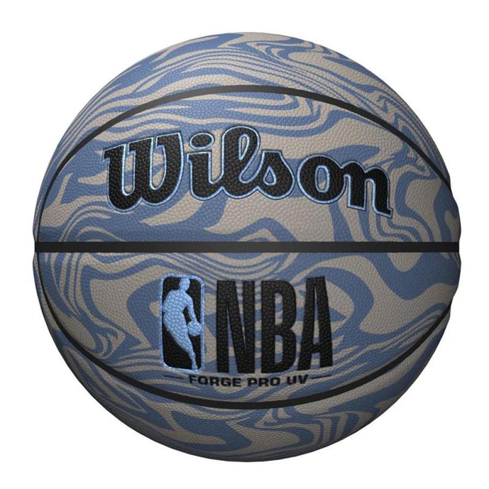 Ballon de Basketball Gris Wilson Nba Forge Pro UV vue 3