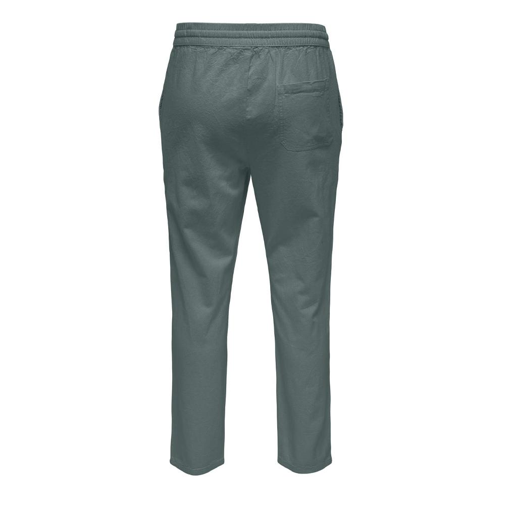 Pantalon Gris Homme ONLY & SONS Cot Lin vue 2