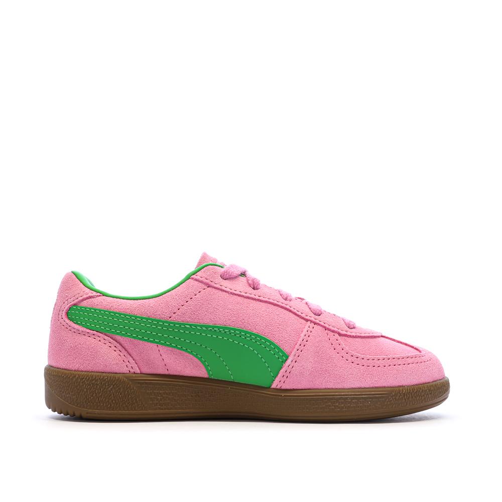 Baskets Rose/Vert Fille Puma Palermo Special PS vue 2