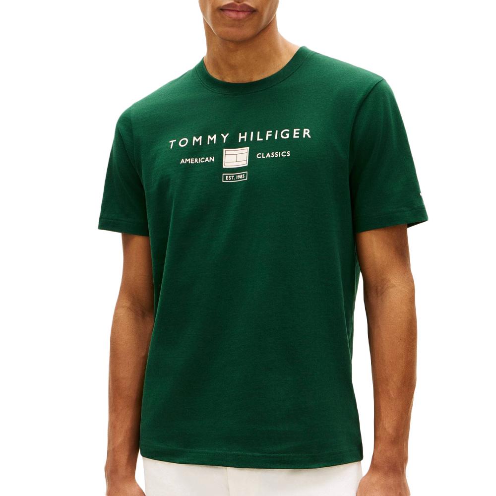T-Shirt Vert Homme Tommy Hilfiger Brand pas cher