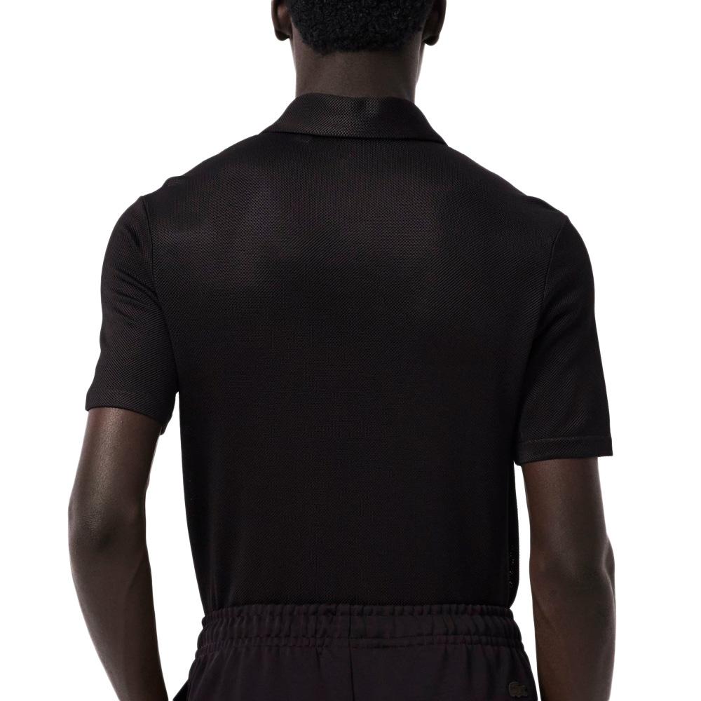Polo Noir Homme Lacoste Runway Regular Fit Satin vue 2