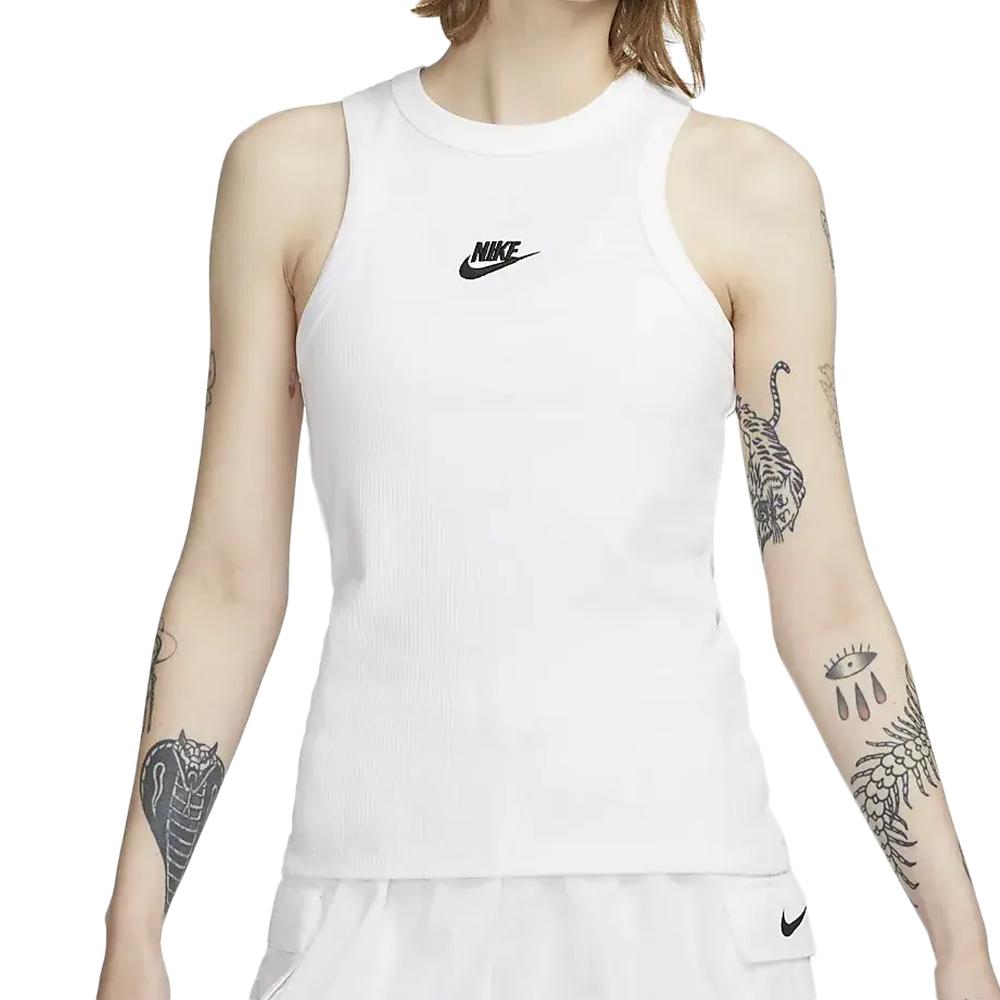 Débardeur Blanc Femme Nike Nsw Rib pas cher