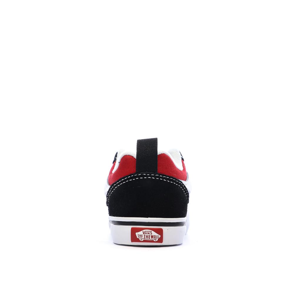 Baskets Noir/Rouge Enfant Vans Knu Skool Elastic vue 3